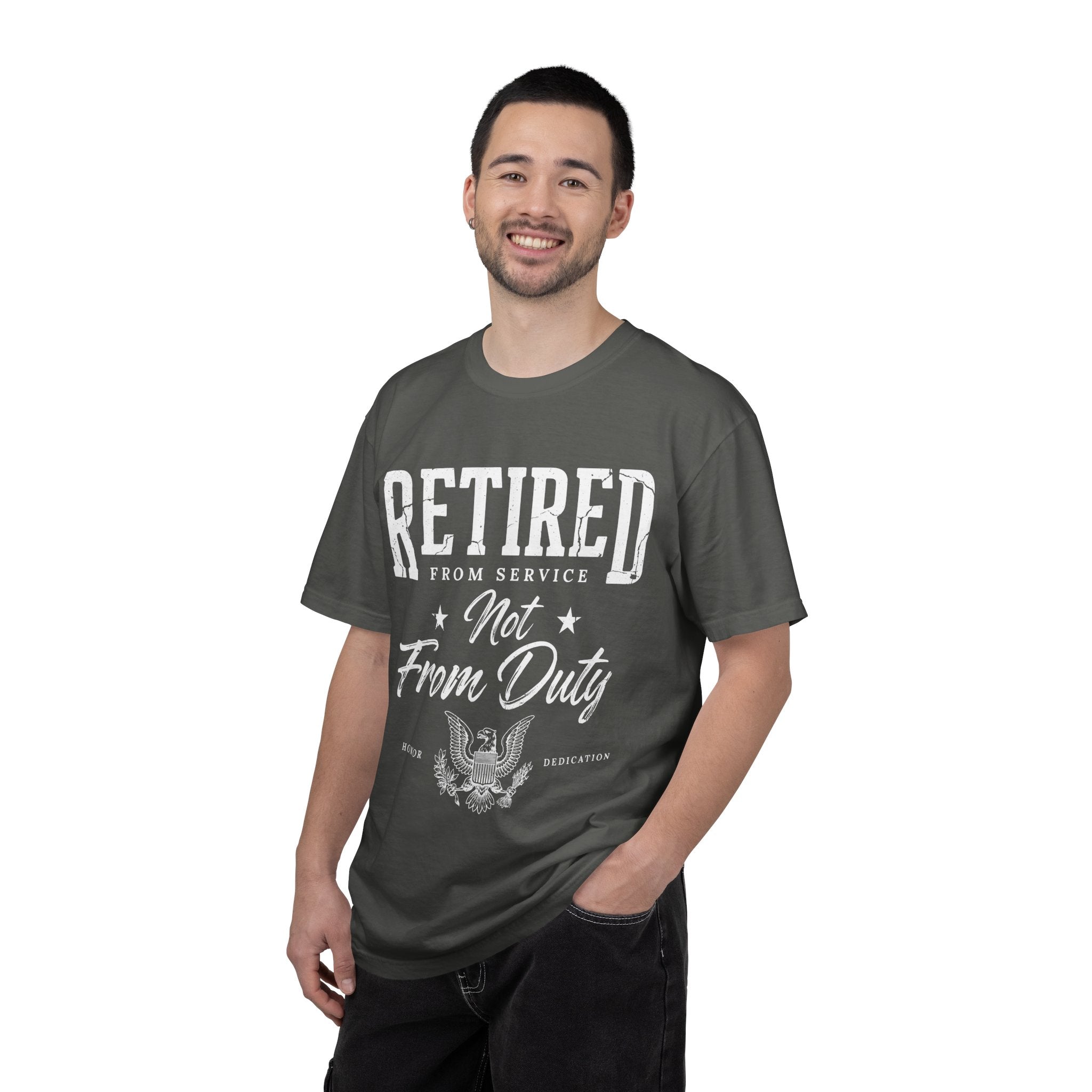 Retired From Service Not From Duty Shirt, Military Retirement T-Shirt, Veteran Gift for Men or Women, Patriotic Eagle Veterans Day Tee