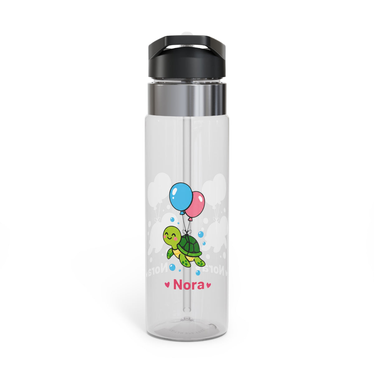 Personalized Turtle Water Bottle for Girls, Custom Name Kids Drink Bottle, Cute Sea Turtle School Bottle, Birthday Gift for Her