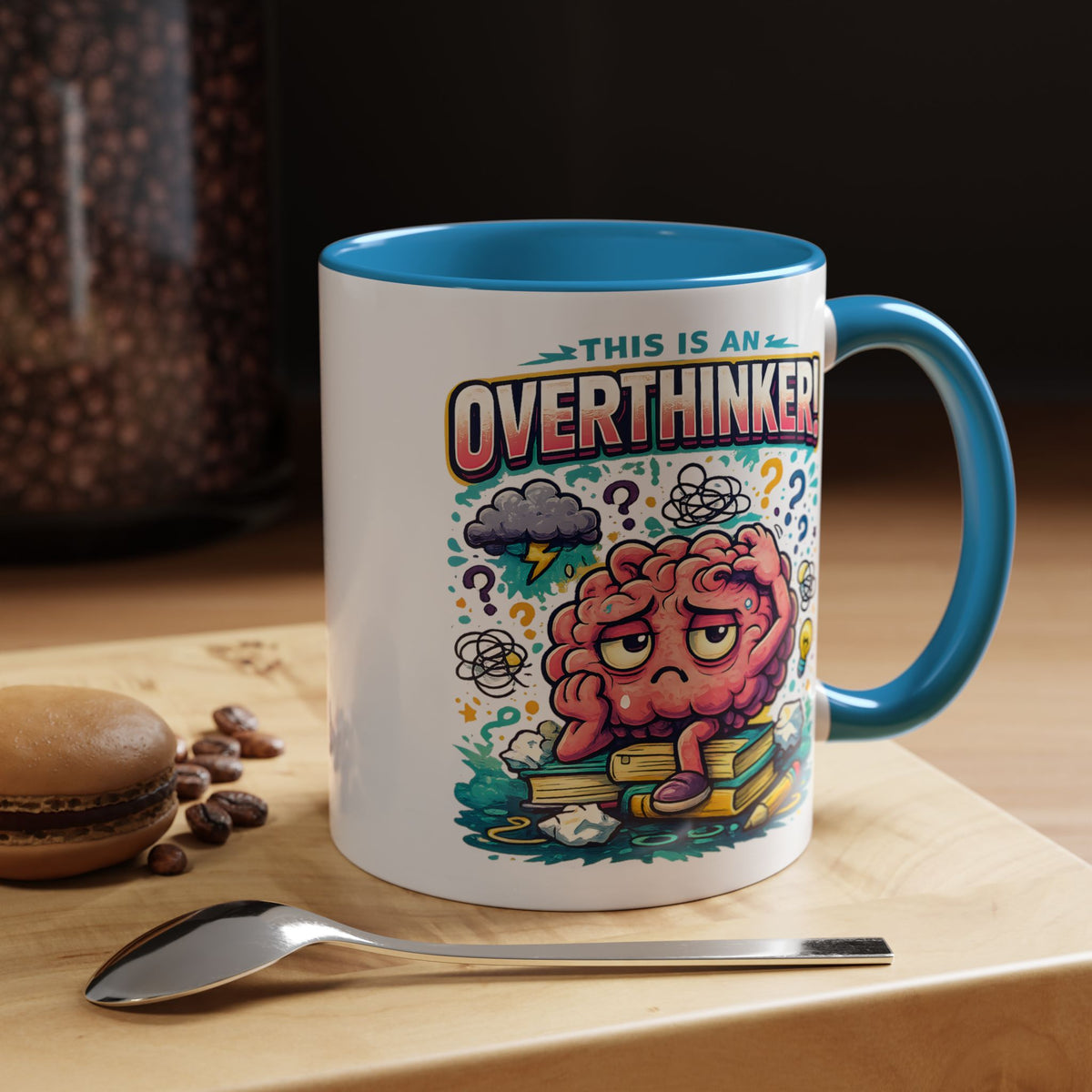 Overthinker Mug, Funny Anxiety Coffee Mug, This Is An Overthinker Brain Humor Cup, Mental Health Gift