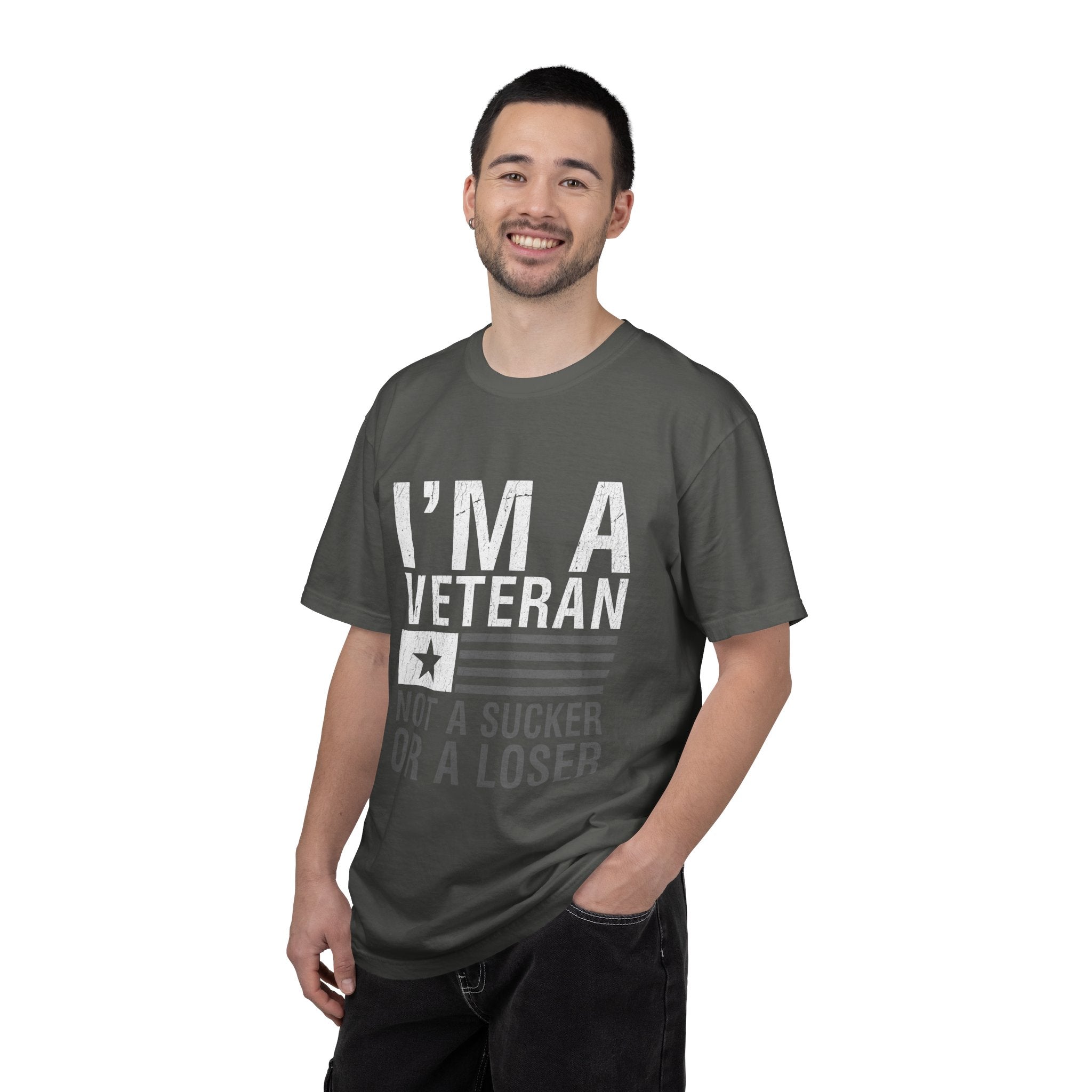 I'm a Veteran Not a Sucker or Loser Shirt, Bold Military T-Shirt, Patriotic Gift for Veteran, Veterans Day Tee, Retired Soldier Apparel