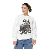 Traditional Panther Graphic Sweatshirt, Floral Tattoo Pullover for Men and Women, Old School Big Cat Top
