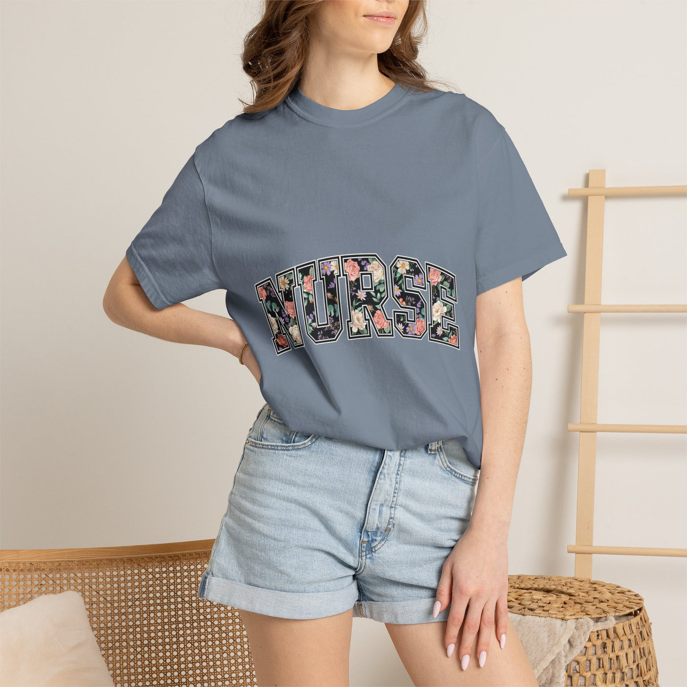 Comfort Colors Nurse Floral Shirt, Nurse Appreciation Gift, Registered Nurse Tee, Healthcare Worker Shirt, Nursing School Graduate Gift