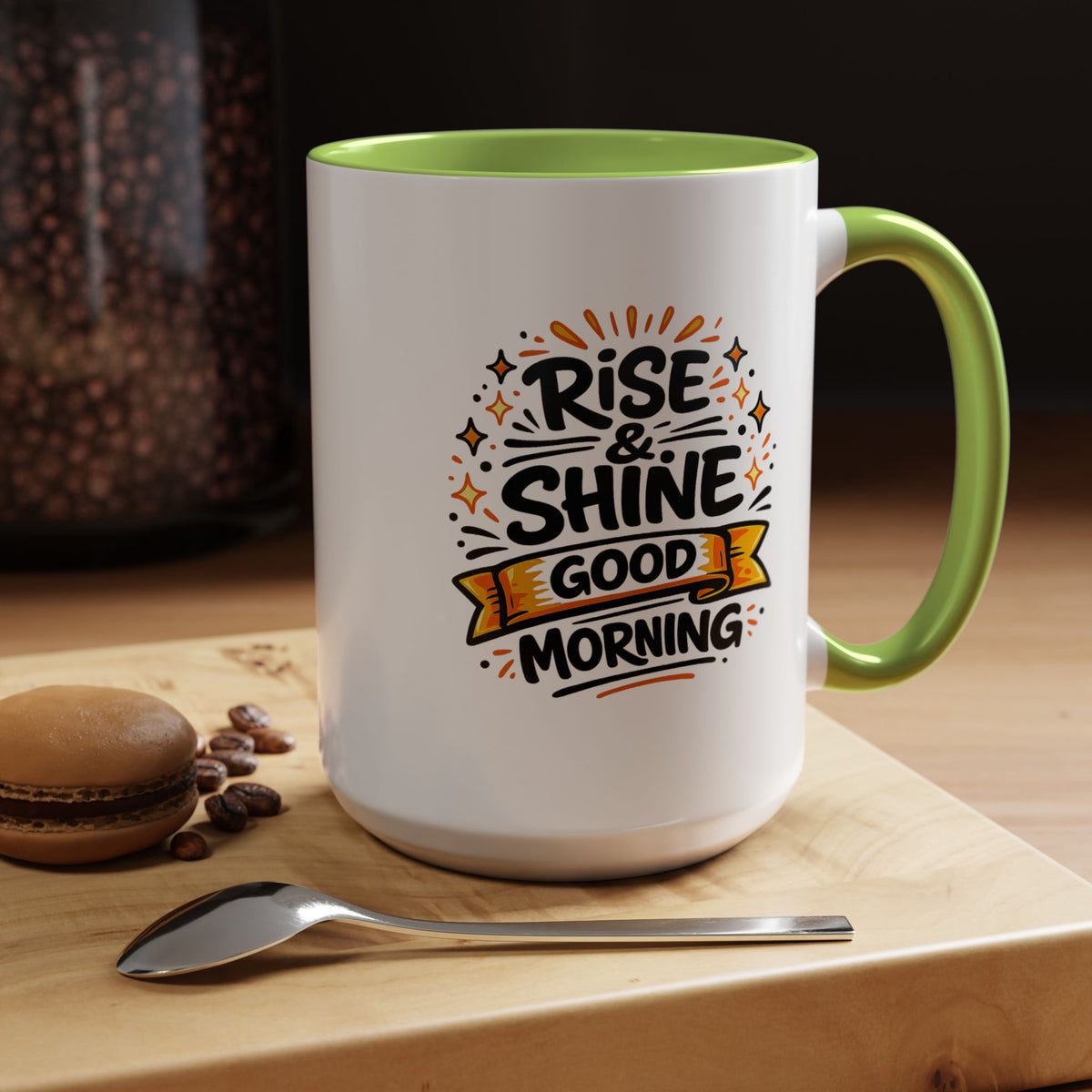 Rise and Shine Coffee Mug, Good Morning Motivational Cup, Cheerful Coworker Gift, Positive Office Desk Decor for Teacher or Coffee Lover