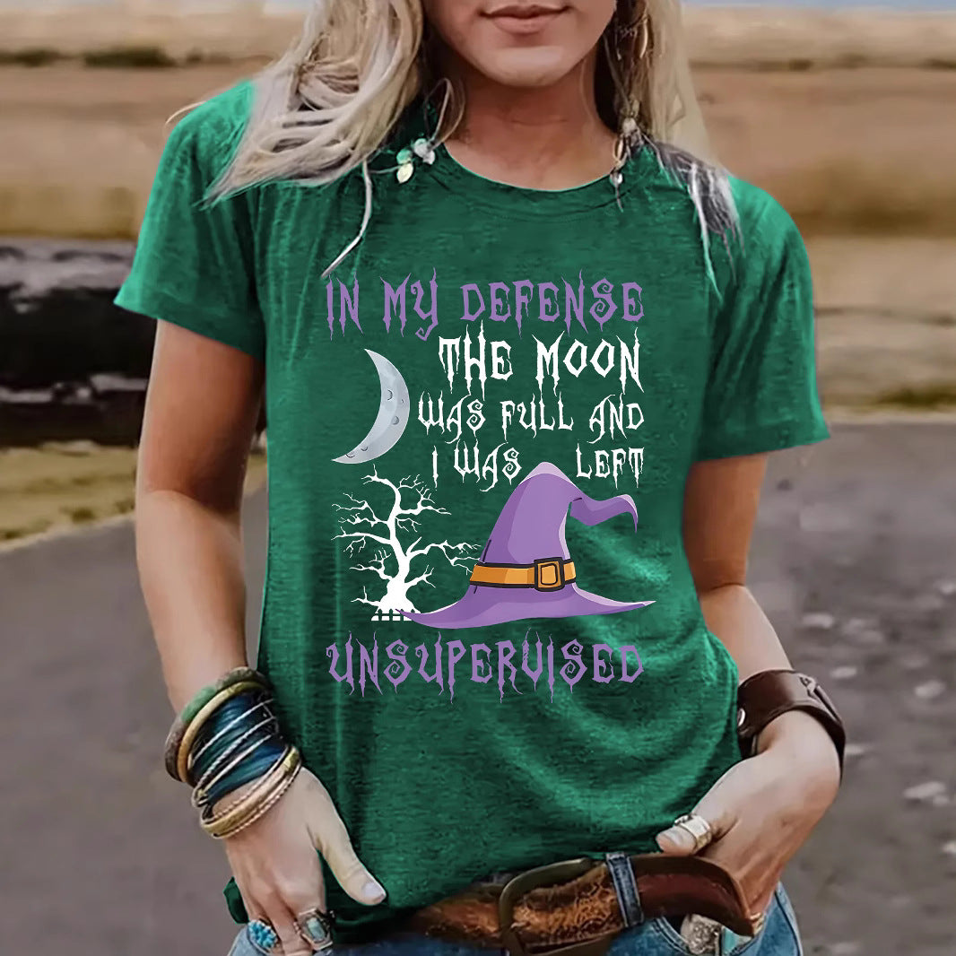 Short sleeved Halloween witch pattern