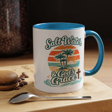 Christian Beach Lover Coffee Mug, Salt Water and God's Grace Mug, Coastal Faith Gift, Religious Ocean Lover Cup, Christian Gift