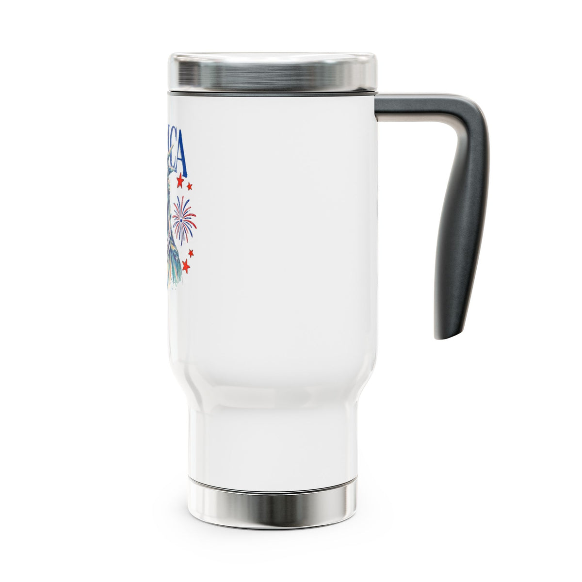 Patriotic Statue of Liberty Travel Mug, Stainless Steel Coffee Cup, Lady Liberty Gift for Women, 4th of July Gift, USA Drinkware