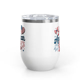 All American Girl Wine Tumbler, Patriotic Drinkware for Women, 4th of July Wine Cup, USA Gift for Her, Summer Party Favor, American Pride