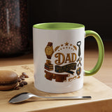 Best Dad in the World Coffee Mug, Father's Day Gift from Daughter or Son, Handy Papa Birthday Ceramic Tea Cup with Tools and Watch