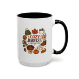 Cozy Harvest Coffee Mug, Cute Autumn Favorites Cup, Fall Gift for Her, Pumpkin Spice Lover Birthday Present, Thanksgiving Kitchen Decor