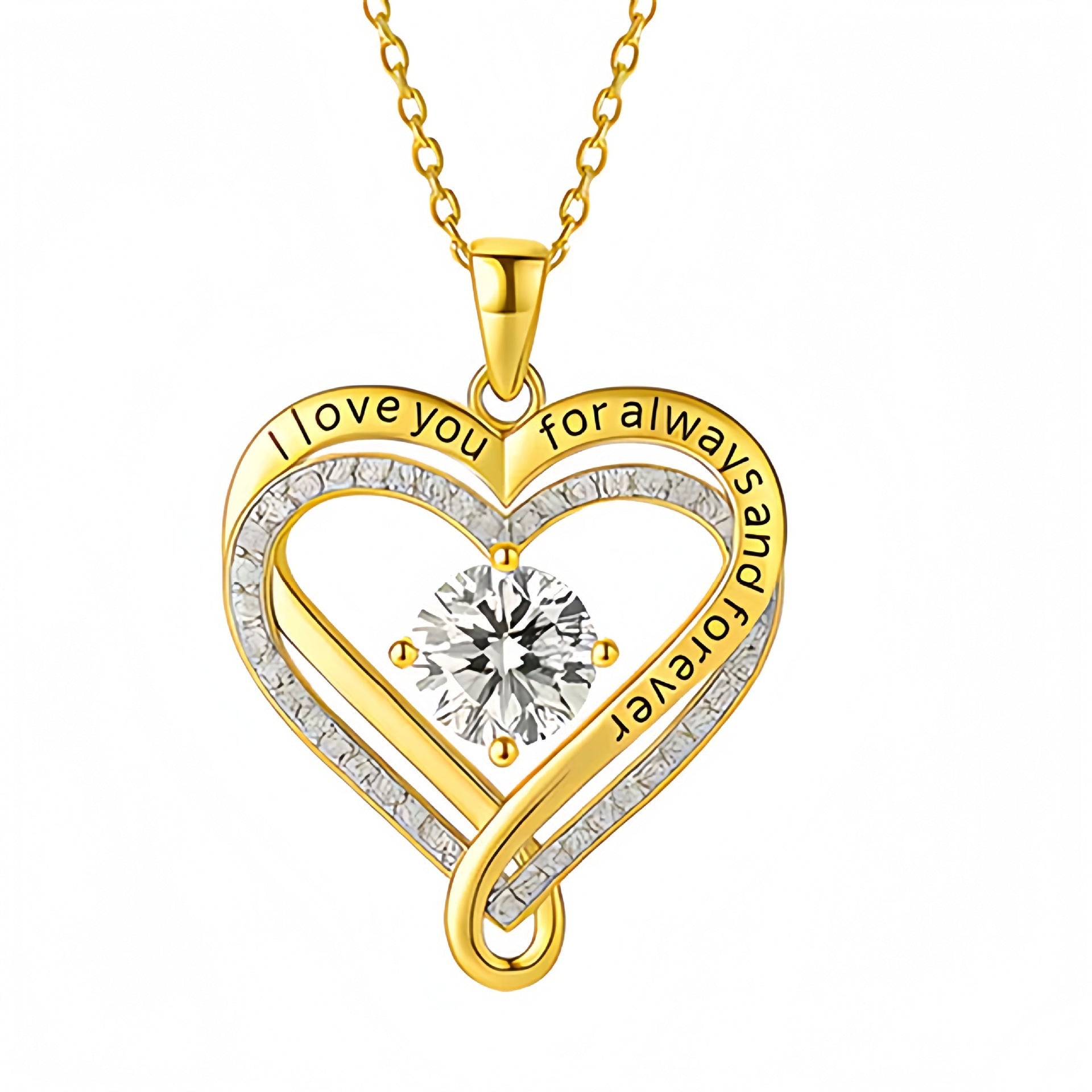 Eternal Heart Necklace for Women Heart PendantChoker Necklace Neck Chain