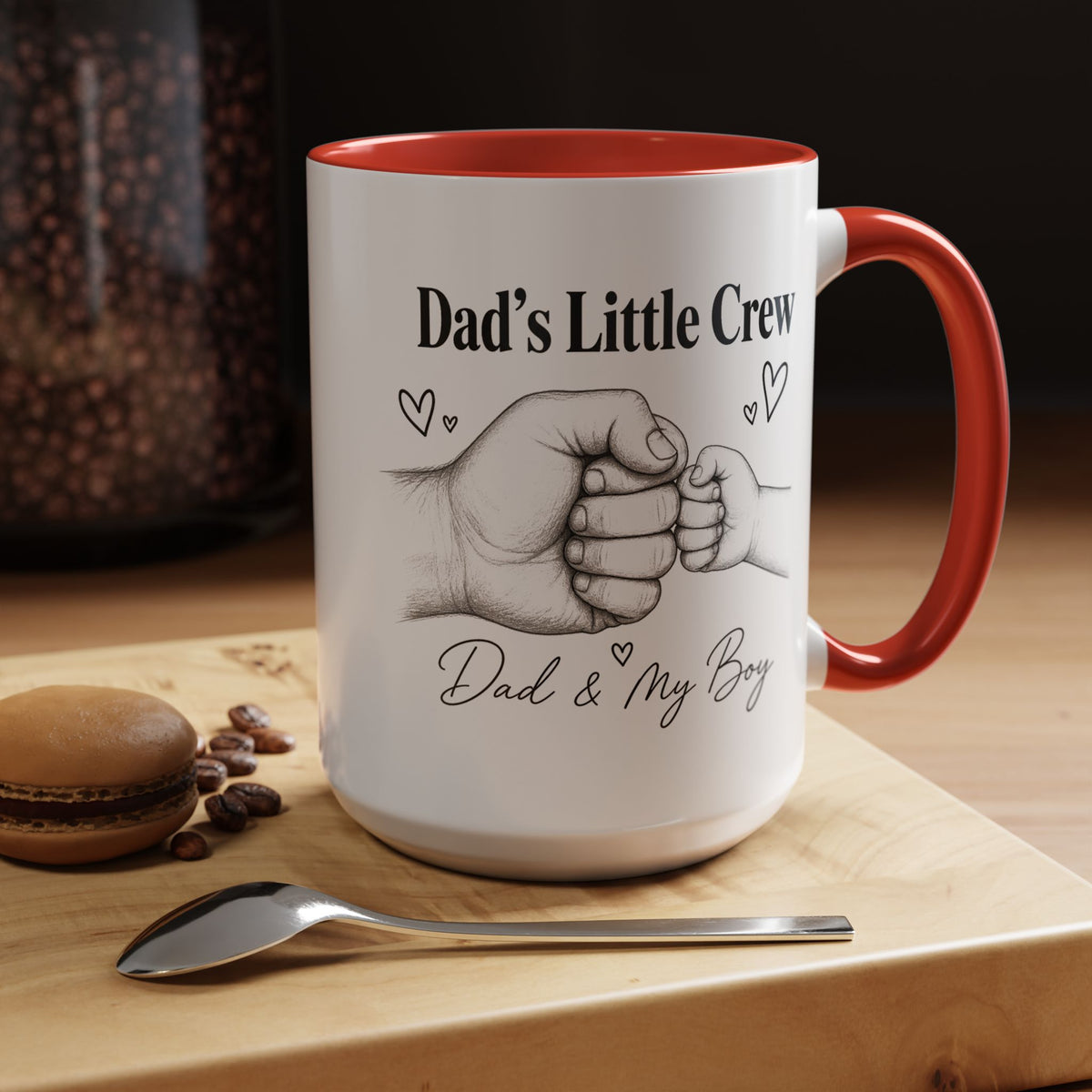 Personalized Dad and Son Coffee Mug, Dad's Little Crew Mug, Father Son Bond Gift, Father's Day Mug from Son, Custom Dad Gift