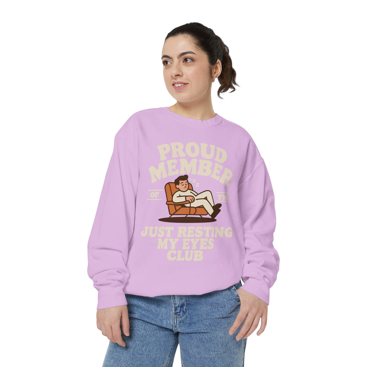 Funny Just Resting My Eyes Club Comfort Colors Sweatshirt, Tired Parent Crewneck, Sleep Lover Gift, Introvert Humor Pullover
