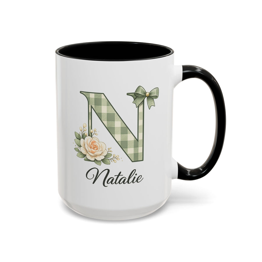 Personalized Monogram Mug with Custom Name, Floral Initial Coffee Mug for Women, Custom Letter Cup, Birthday Gift for Her, Bridesmaid Gift