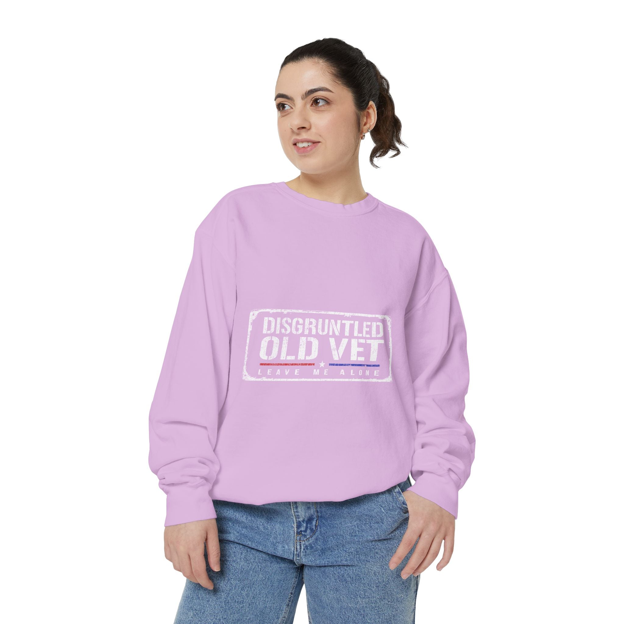 Disgruntled Old Vet Sweatshirt, Leave Me Alone Veteran Crewneck, Funny Military Gift for Retired Soldier, Sarcastic Grandpa Pullover