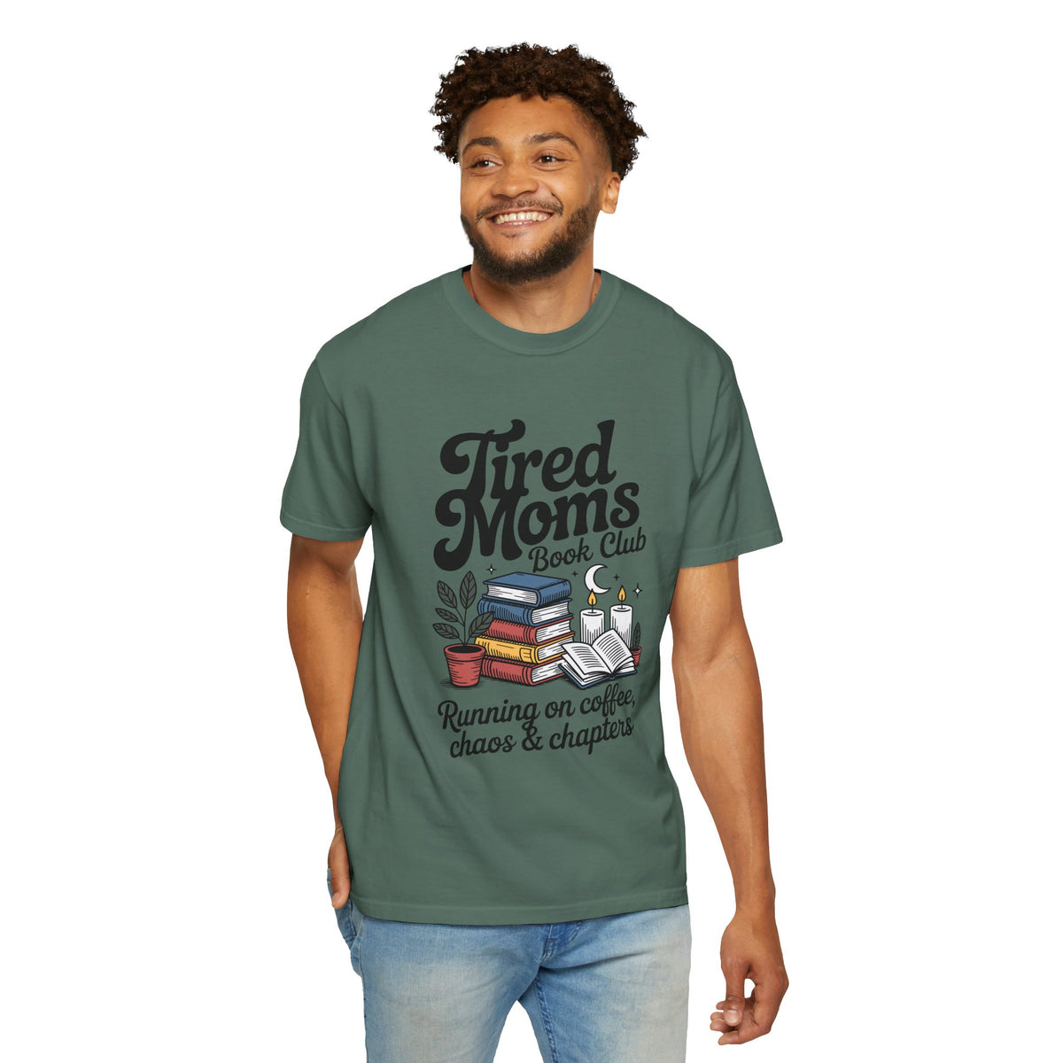 Comfort Colors Tired Moms Book Club Shirt, Book Lover Mom Tee, Reading Mom Shirt, Coffee and Books Graphic Tee, Booktok Gift