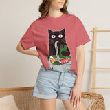 Black Cat Ramen Shirt Comfort Colors Tee, Funny Cat Lover Graphic Shirt, Introvert Cat Eating Noodles Tee, Japanese Foodie Gift