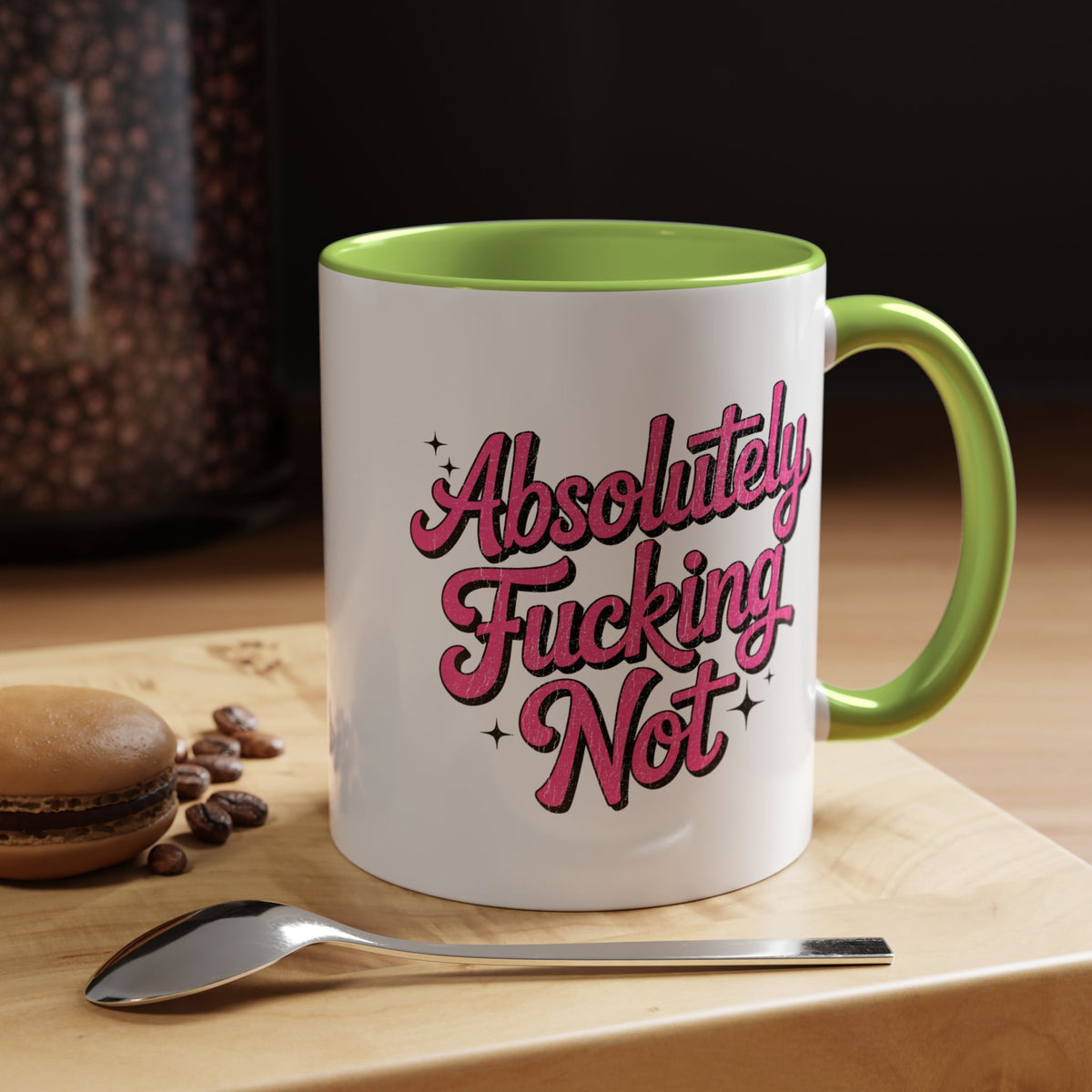Absolutely Not Coffee Mug, Funny Sarcastic Pink Retro Lettering, Sassy Birthday Gift for a Best Friend or Office Work Bestie