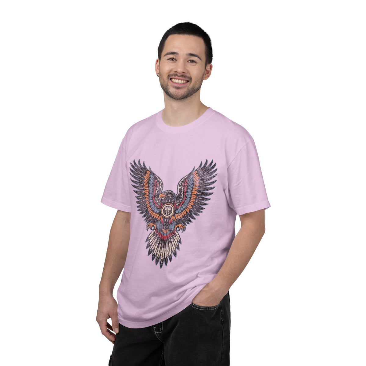 Ornamental Eagle Shirt, Retro Tattoo Style Bird Graphic, Gift for Wildlife Art Lovers, Boho Festival Outfits and Everyday Casual Wear