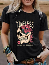 Halloween pattern round neck short sleeved shirt