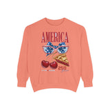 America 250th Anniversary Comfort Colors Sweatshirt, Patriotic Cherry Pie Crewneck, USA 1776 to 2026 Sweatshirt, Fourth of July Pullover