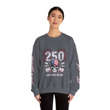 250 Live Free or Die Sweatshirt, Patriotic Skull Crewneck, American Flag Pullover, USA 250th Anniversary Gift, Fourth of July Top