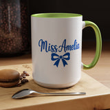 Personalized Teacher Name Mug, Custom Teacher Coffee Mug with Bow Design, Teacher Appreciation Gift, Classroom Desk Mug for Educators