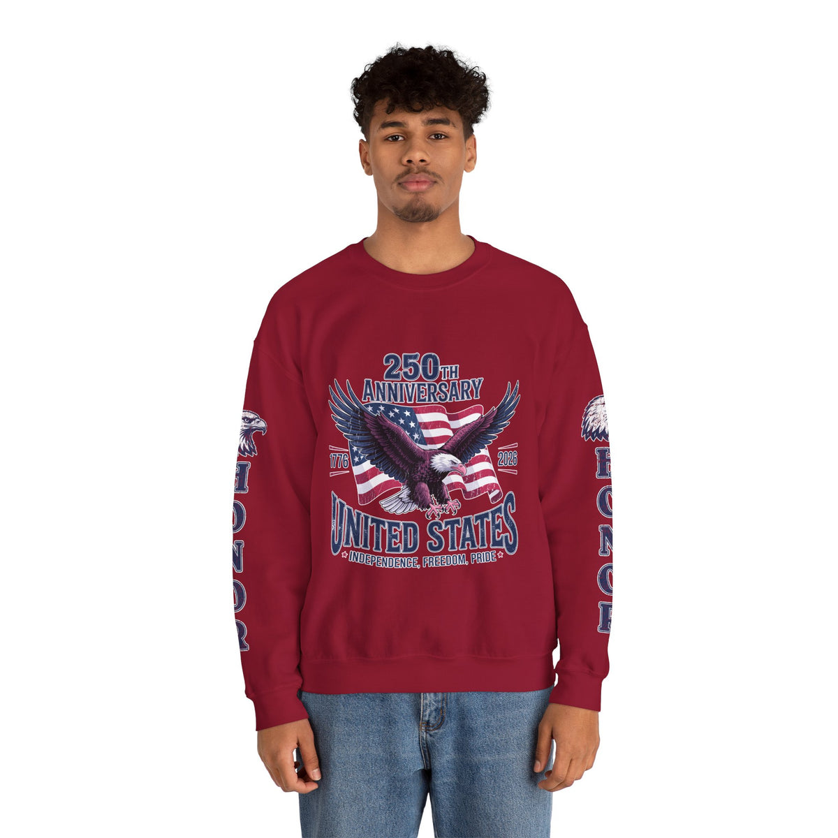 250th Anniversary Sweatshirt, United States Eagle Pullover, USA 1776 2026 Top, Independence Day Gift, Patriotic Americana Clothing