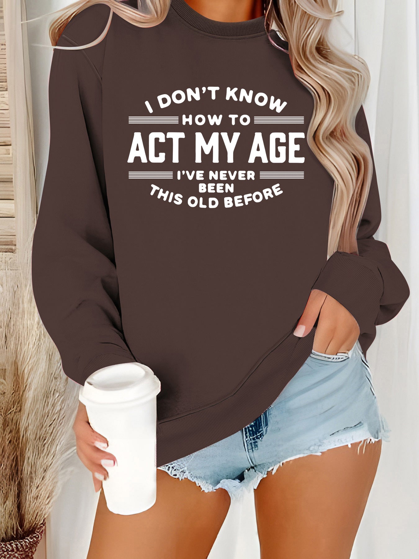 ACT MY AGE printed pullover sweatshirt sweatshirt