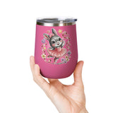 Ballet Bunny Wine Tumbler, Cute Pink Rabbit Cup, Gift for Ballerinas, Dance Students, Bunny Lovers and Ballet Besties