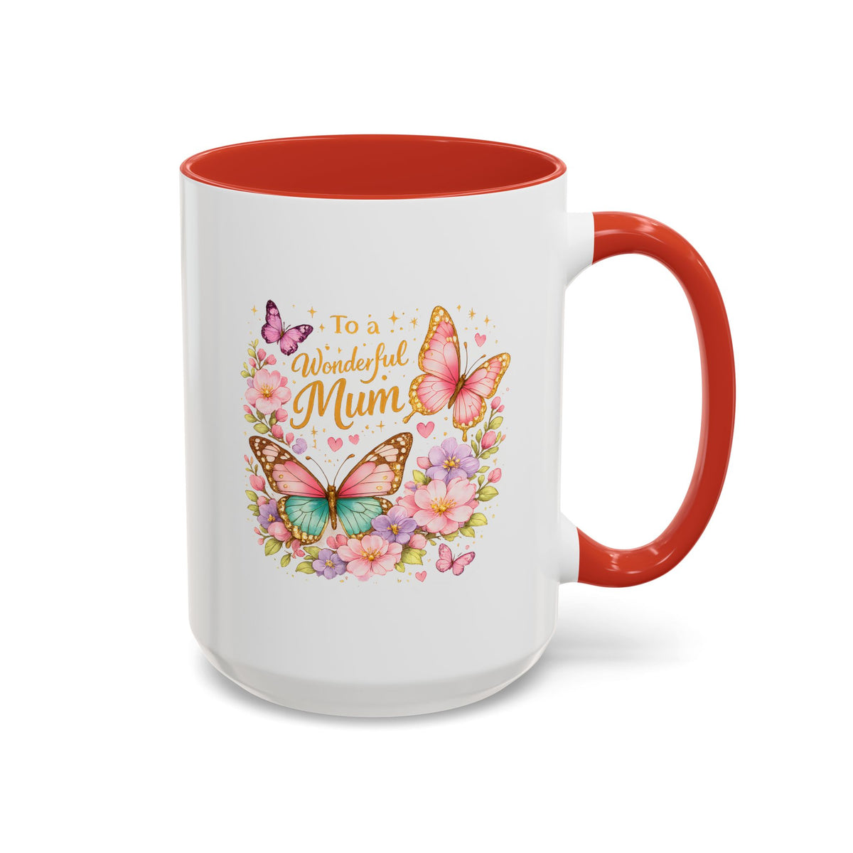 To My Wonderful Mum Butterfly Mug, Floral Mom Coffee Mug, Mother's Day Gift for Mum, Butterfly Coffee Cup, Mom Appreciation Gift