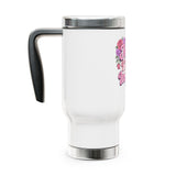 Christian Stainless Steel Travel Mug, Jesus I Trust in You Floral Cup, Faith Based Gift for Women, Inspirational Religious Drinkware