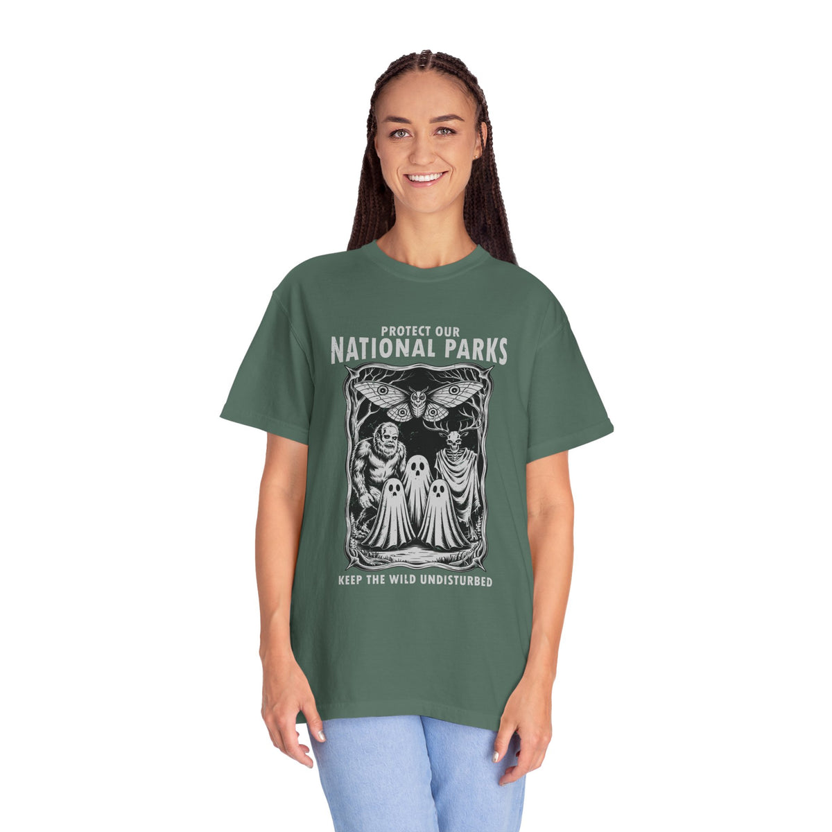 National Parks Gothic Comfort Colors Shirt, Protect Our National Parks Graphic Tee, Cryptid Nature Lover Shirt, Spooky Outdoor Apparel
