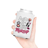 Makeup Lover Can Cooler, Just a Girl Who Loves Makeup, Cute Drink Holder for Her, Beauty Lover Gift, Girly Party Favor, Cosmetic Gift