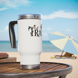 Personalized Rose Floral Stainless Steel Travel Mug, Custom Name Coffee Cup, Botanical Tumbler, Flower Lover Gift, Gift for Her