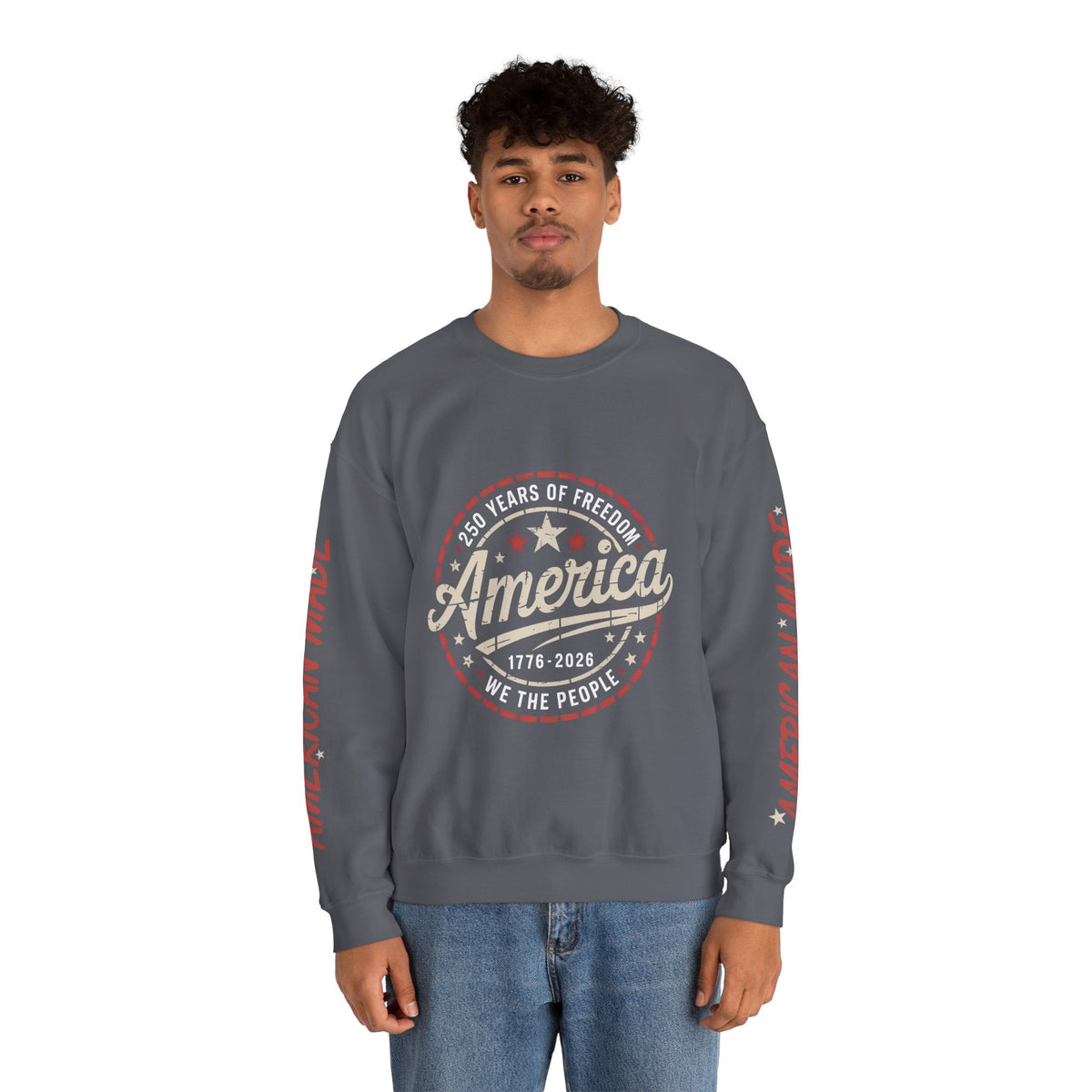 America 250 Sweatshirt, We The People Pullover, 1776 2026 USA Anniversary Top, Patriotic American Heritage Gift, Vintage Americana