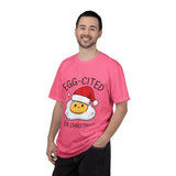 Egg-Cited for Christmas Shirt, Funny Fried Egg T-Shirt, Cute Food Pun Holiday Tee, Christmas Breakfast Gift for Brunch Lover or Cook