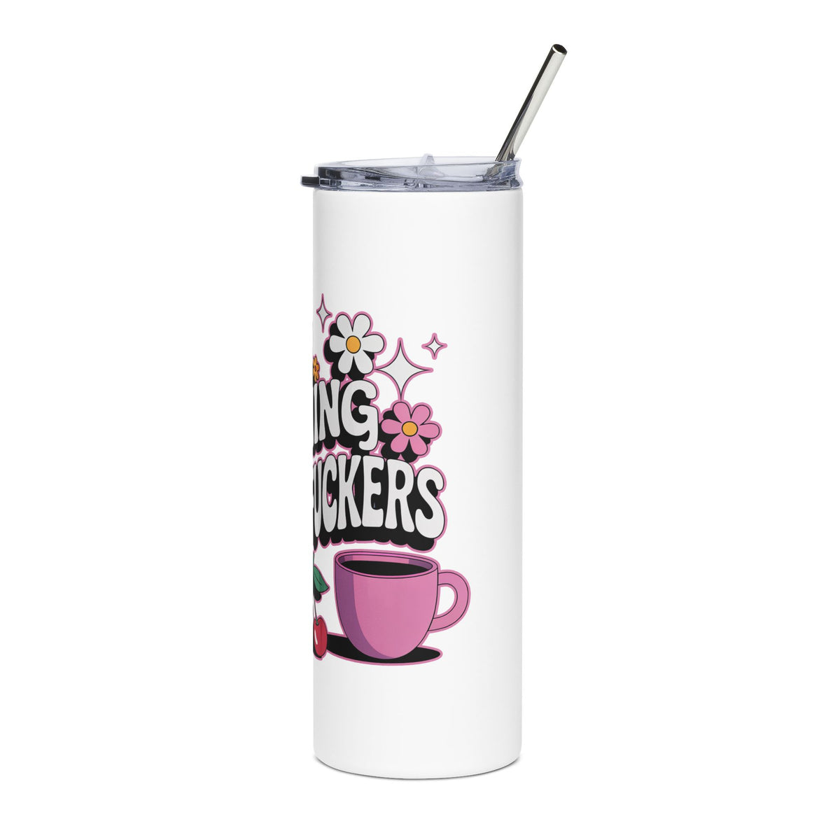 Good Morning Skinny Tumbler, Funny Coffee Cup, Sarcastic Drinkware, Adult Humor Gift for Her, Sassy Office Gift, Floral Travel C
