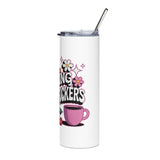 Good Morning Skinny Tumbler, Funny Coffee Cup, Sarcastic Drinkware, Adult Humor Gift for Her, Sassy Office Gift, Floral Travel C