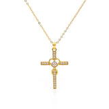 Creative 925 sterling silver heart-shaped cross necklace with fashionable simple and versatile accessories