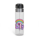 Personalized Rainbow Water Bottle, Pastel Custom Name Drink Bottle for Girls, Cute Kids School Bottle, Birthday Gift for Her