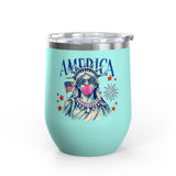 Patriotic Statue of Liberty Wine Tumbler, 4th of July Wine Cup, Lady Liberty Gift for Women, American Flag Drinkware, USA Summer Gift