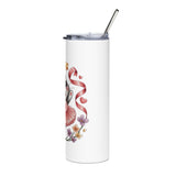 Ballet Bunny Skinny Tumbler, Cute Pink Rabbit Cup, Gift for Ballerinas, Dance Students, Bunny Lovers and Ballet Besties