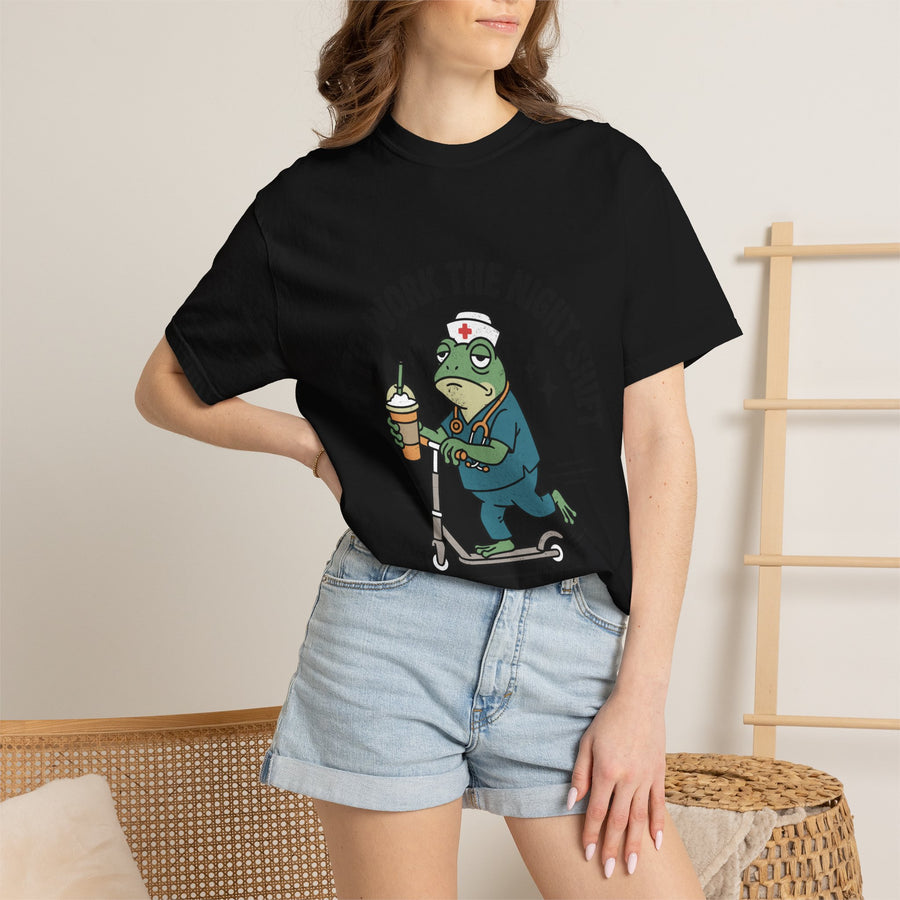 Night Shift Nurse Comfort Colors Shirt, Funny Nurse Frog Tee, Healthcare Worker Gift, RN CNA Nursing School Graduate Shirt