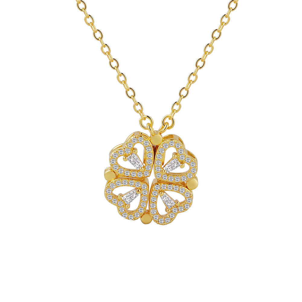 S925 Variety sterling silver sterling silver four leaf clover necklace a small love collarbone chain