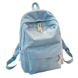 Etsy Cross-border Cute Corduroy Large Capacity Backpack with Adhesive for Letters, Kids and Students School Bag