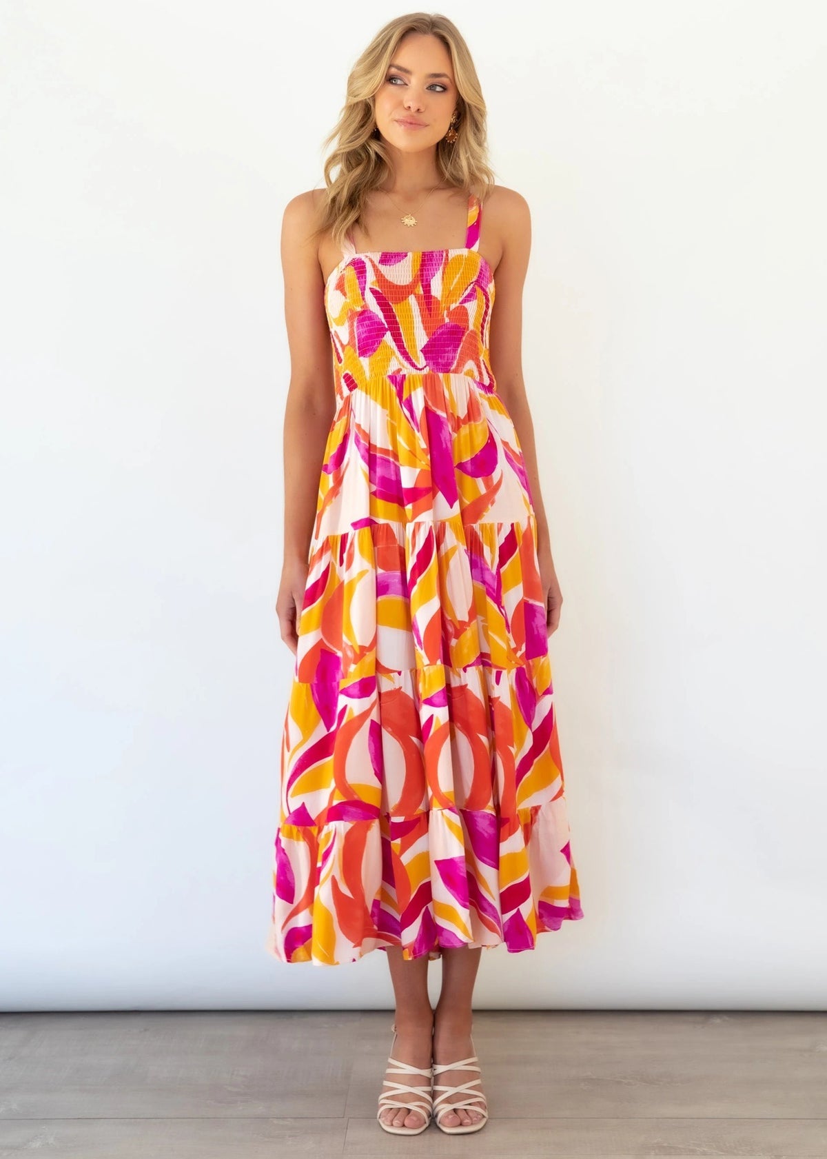 European and American Suspender Dress, Womens Clothing, Spring and Summer New Casual Dress, Printed High Waisted Skirt