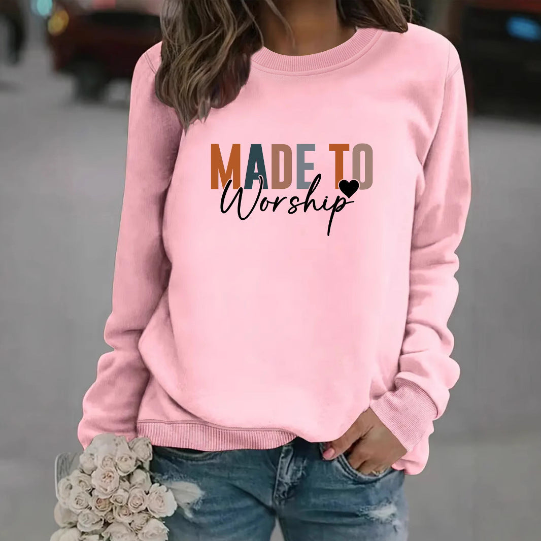 Round neck MADETO printed pullover sweatshirt sweatshirt