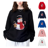 Christmas hoodie women's Christmas snowman red print