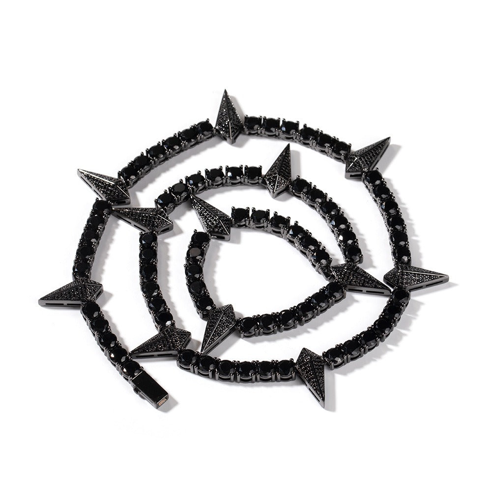 Hip-Hop Rap Black Panther Necklace Trendy Men's Niche Design Zirconia Necklace Fashion Accessories