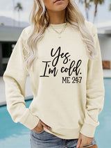 Slogan printed pullover sweatshirt sweatshirt